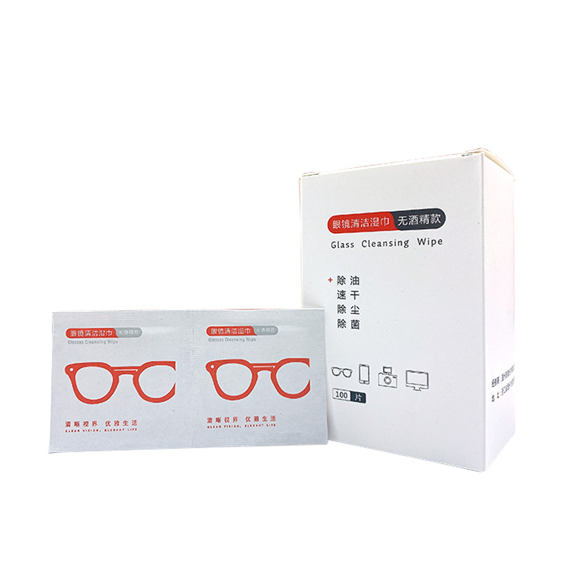 High Quality Individually Wrapped Cellphone Eyeglasses Screen Lens Cleaning Wet Wipes Pad