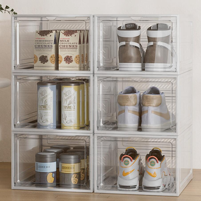 Shoe Storage Box Clear Plastic Stackable Display Rack for Toy