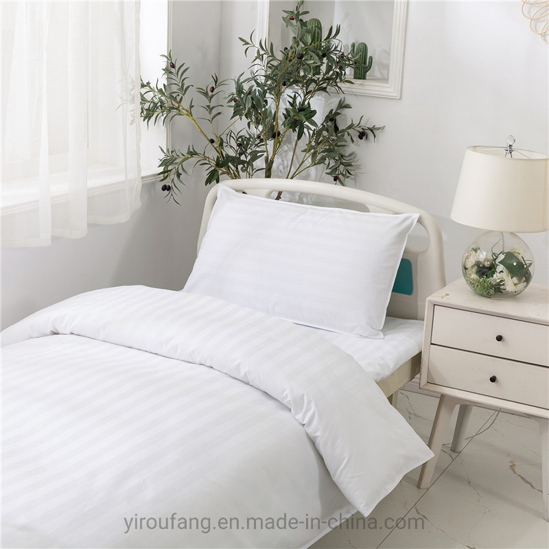Wholesale White Single Bed Sheets and Pillowcases Hospital Medical Hotel Fitted 100% Cotton Fabric 3 Piece Bedding Set Bed Sheet