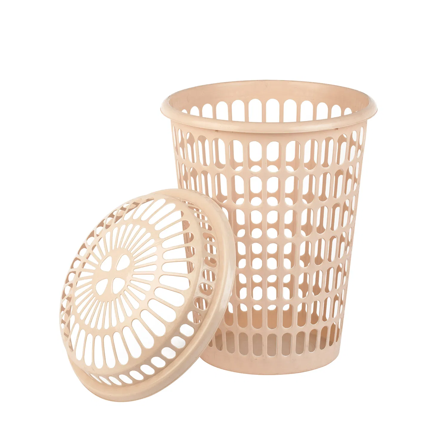 55L Home Basic Plastic Laundry Hamper with Lid
