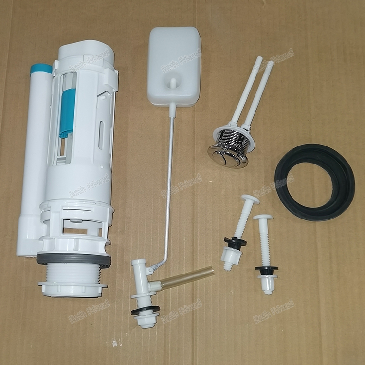 Side Inlet Toilet Flushing System for Two Piece Toilet Dual Flush Button Bathroom Fittings Flush Tank Fitting