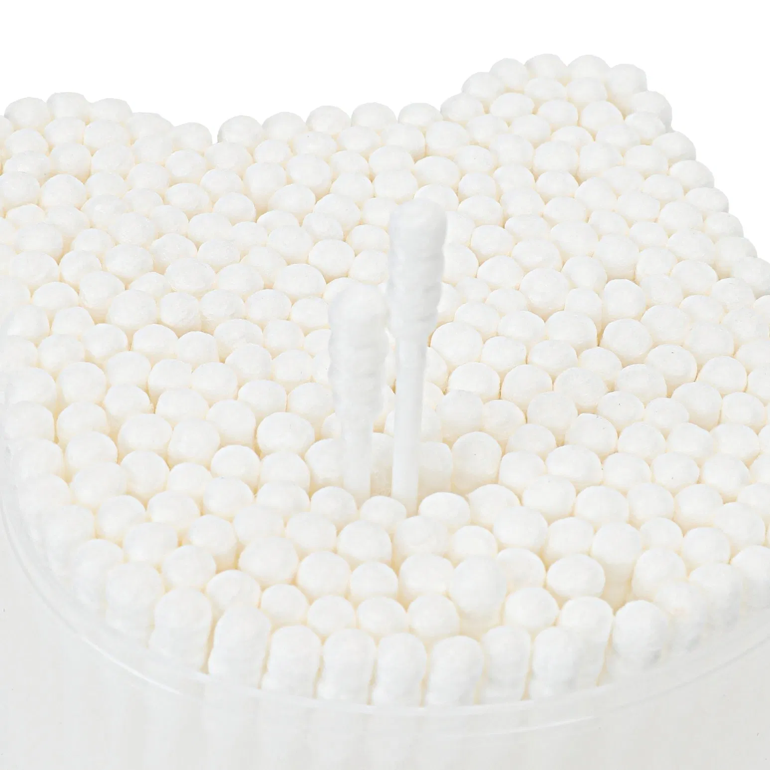 300PCS Wholesale Disposable Eco-Friendly Natural Cotton Swab Plastic Stick Cotton Ear Buds