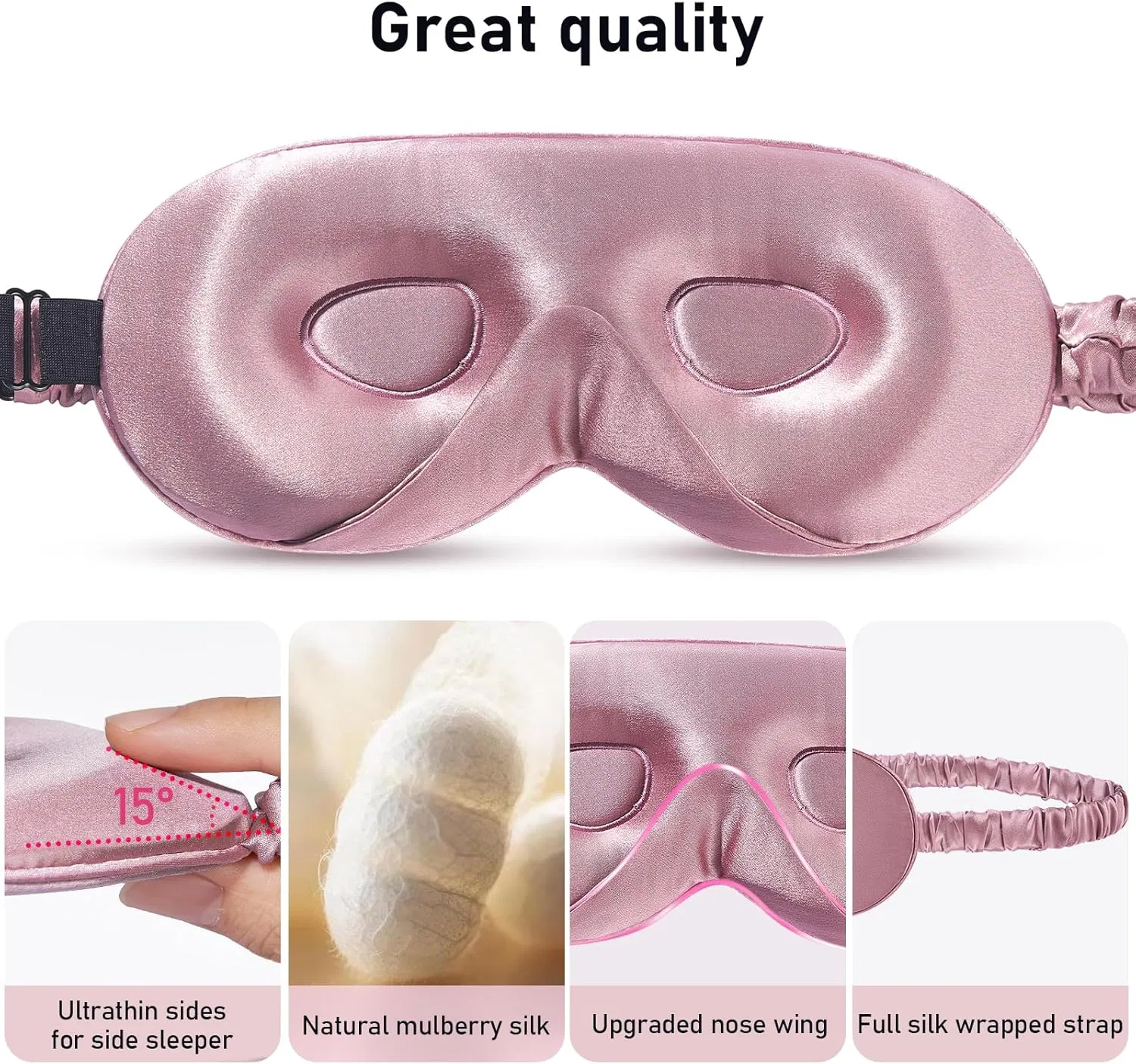 Adjustable 3D Contoured Eye Mask Office Sleep