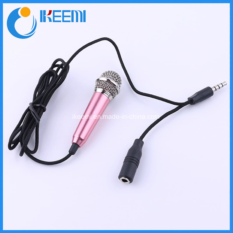 2016 New Products Wholesale Mobile Phone Karaoke Wired Microphone Hidden Singing Mini Microphone