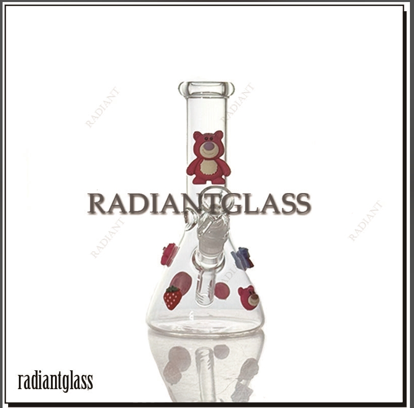 Wholesale Price 8 Inch Small Glass Smoking Pipe Cute Beaker Hand Blow Sticker Hookah Pipe Smoking Glass Water Pipes