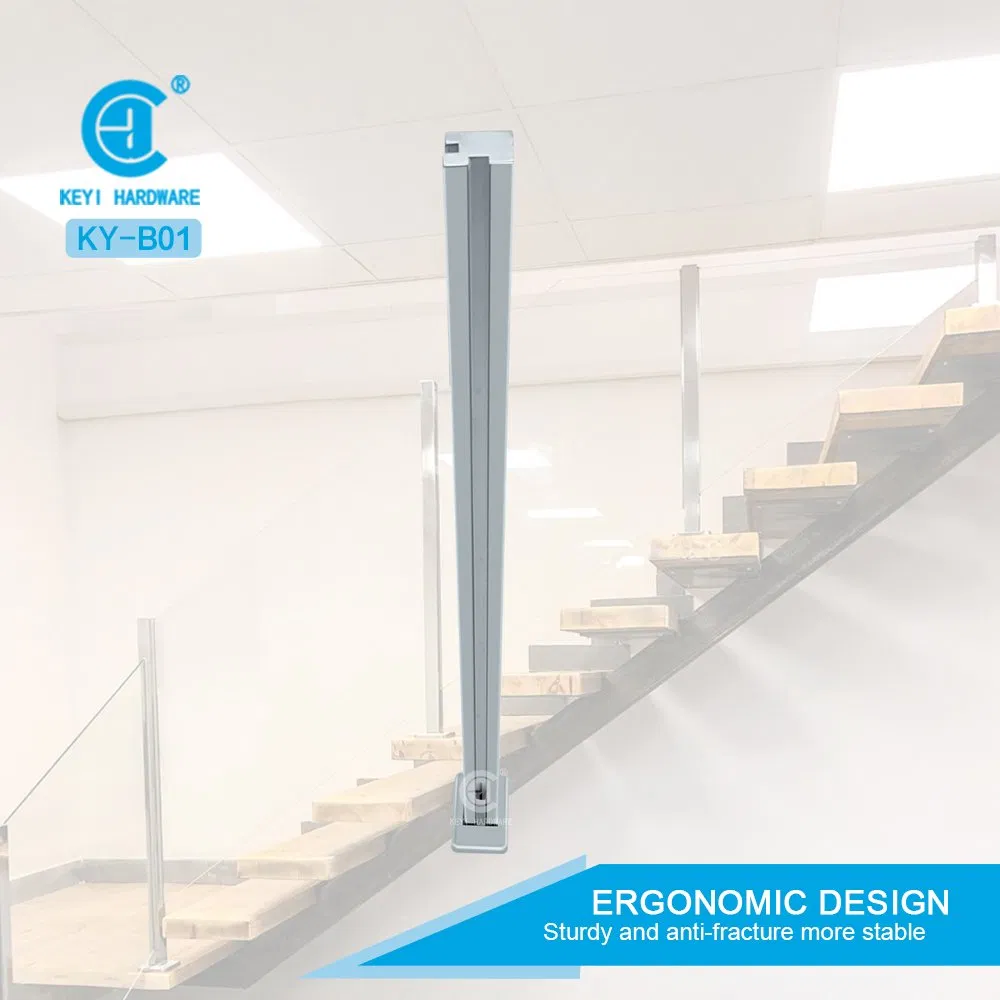 Keyi Metal Simple Stainless Steel Glass Fence Stair Guardrail