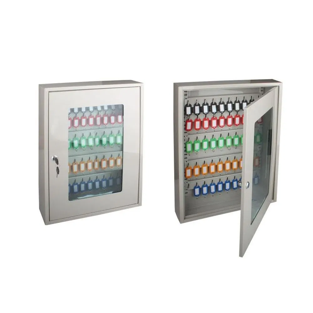 Large Storage Capacity Wear-Resistant Surface Hf300-45K Red Metal Storage Key Box