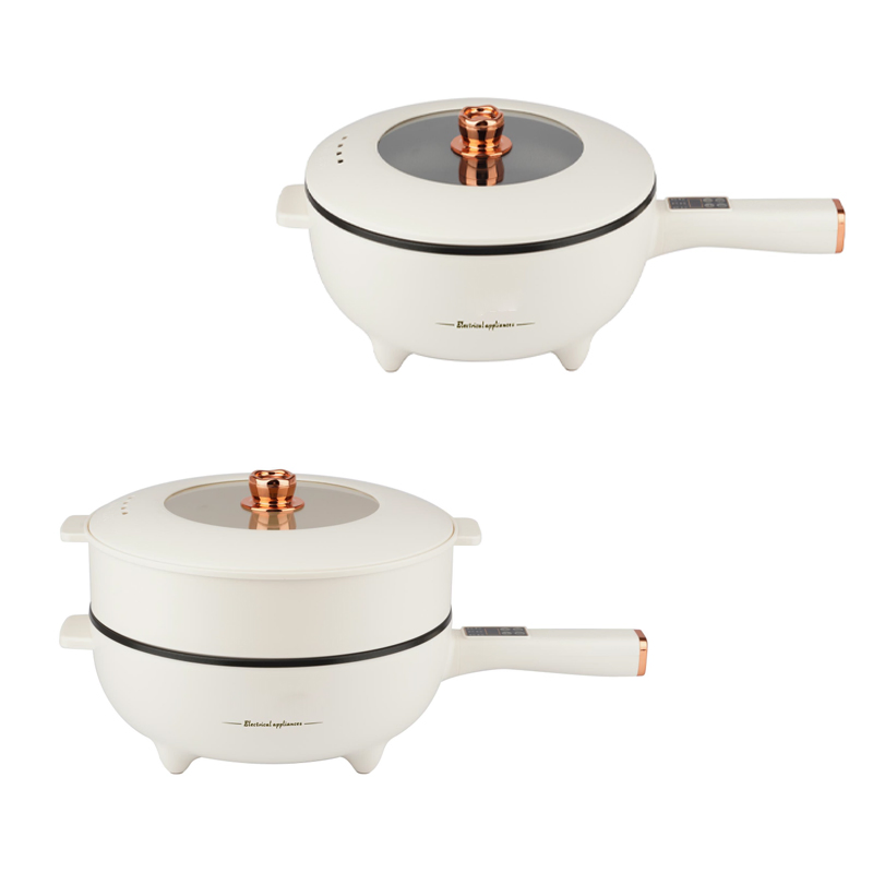 Kitchen Appliances Mini Electric Hot Cooking Pot 3.8L Non-Stick Ramen Cooker with Steamer Upgraded