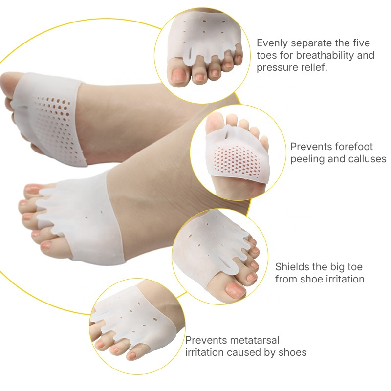 Soft Foot Cushions for Fasciitis and Toe Alignment Gel Metatarsal Pads