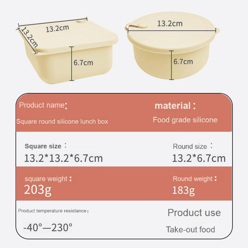 Silicone Lunch Box, Microwaveable Lunch Box for Heating, Insulated Lunch Box for Delivering Meals, Portable Gift, Outdoor Tableware Box