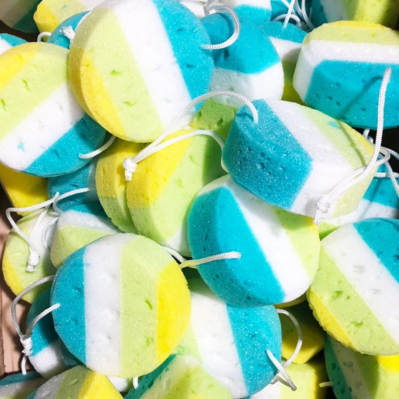 Factory Directly Sales Round Seaweed Soft Body Clean Sponge Bath Sponge