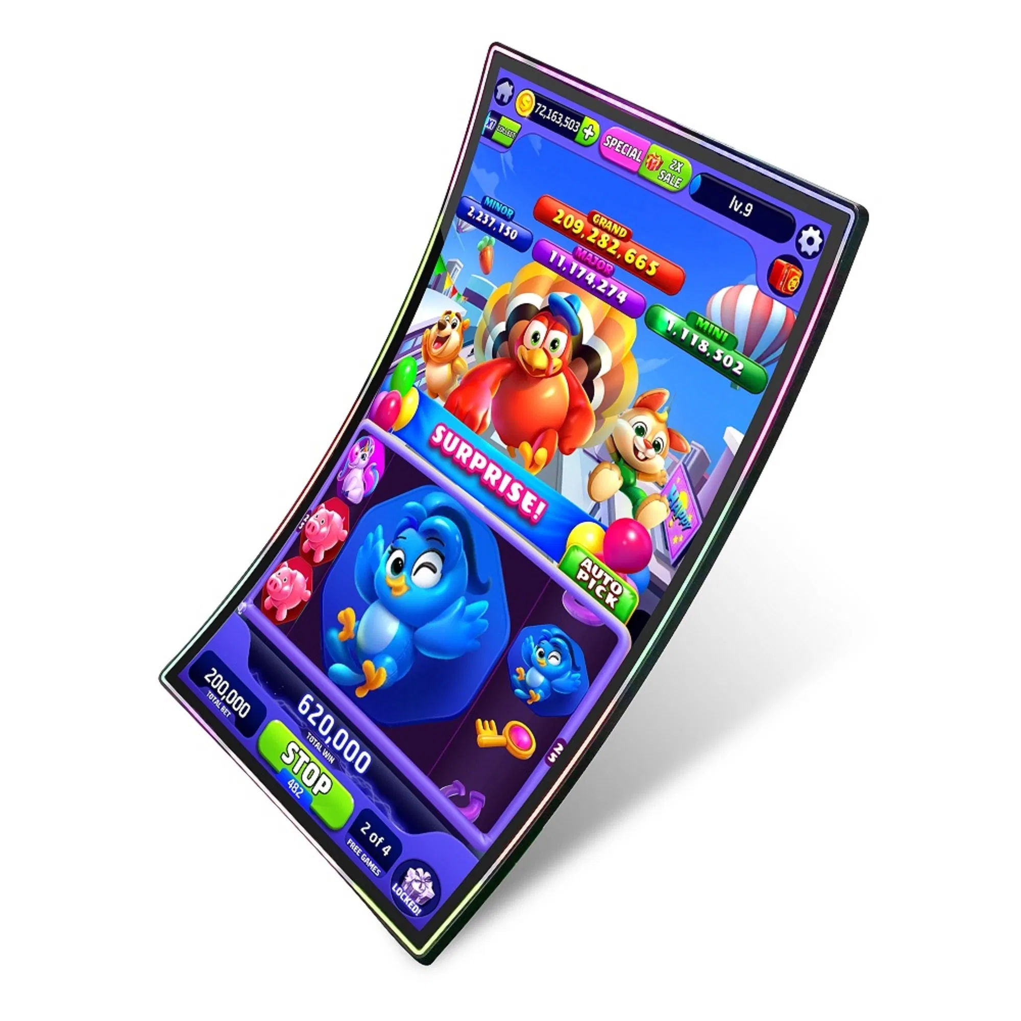 Custom 43"/49"/55" 4K Touch Screen Curved Gaming Monitor for Casino Slot Game Cabinets