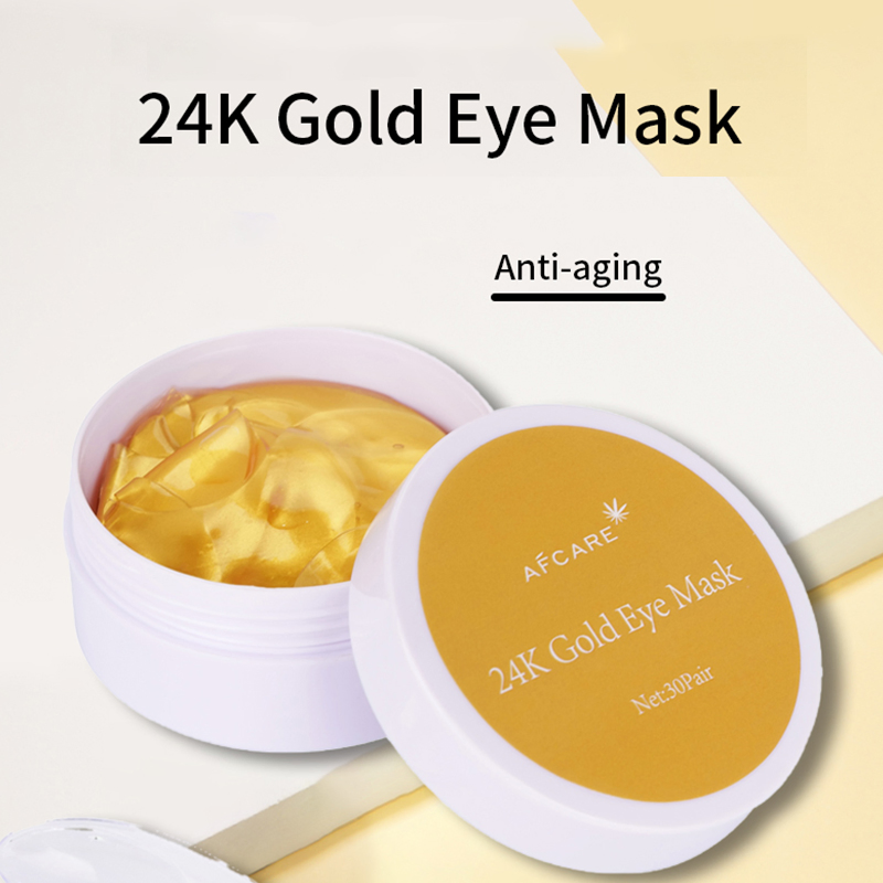 Private Label Skin Care 24K Gel Sheet Eye Mask Brightening Smooth Fine Lines Avocado Collagen Eye Mask