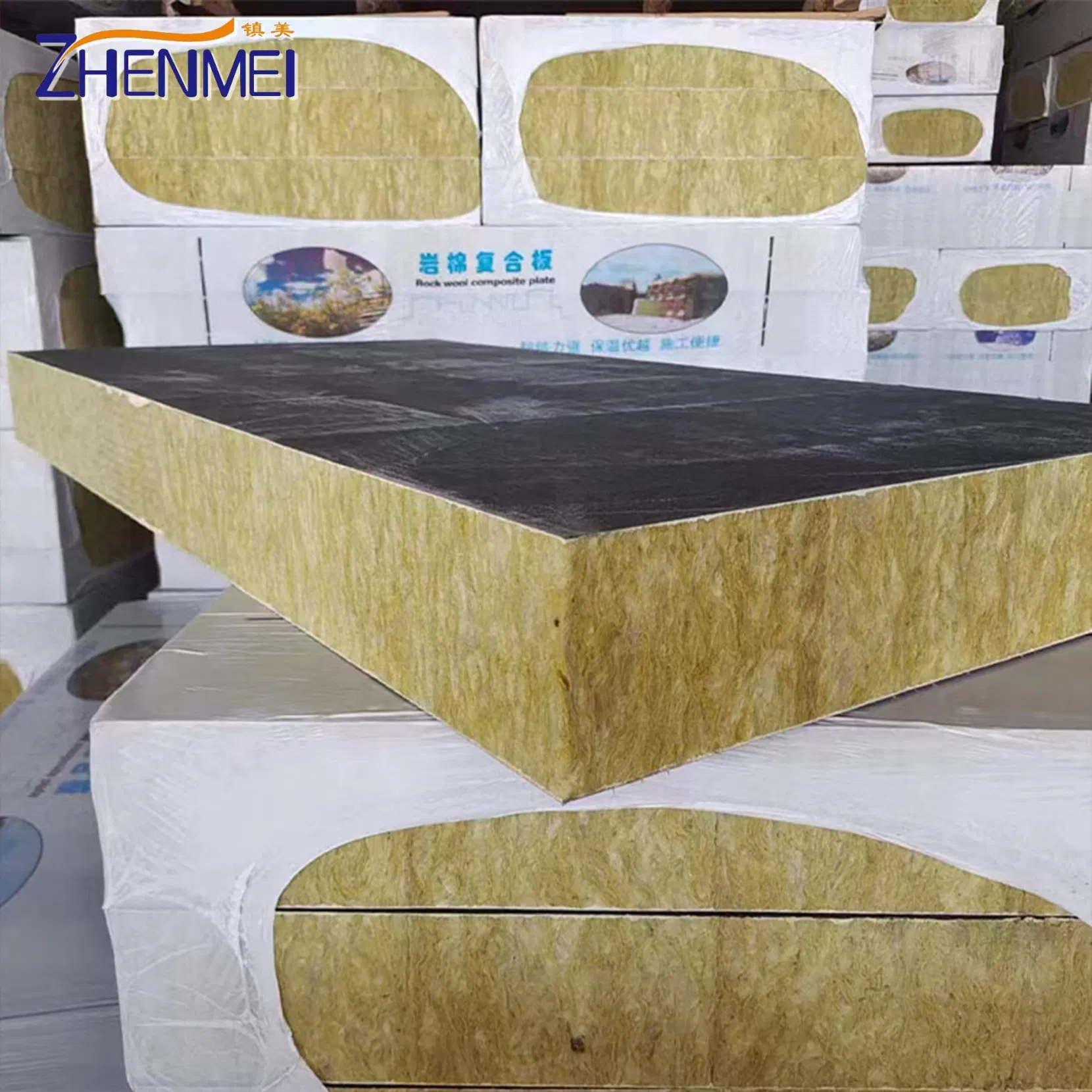 Fire Resistance Boom High Temperature Mineral Composite Rock Wool Board