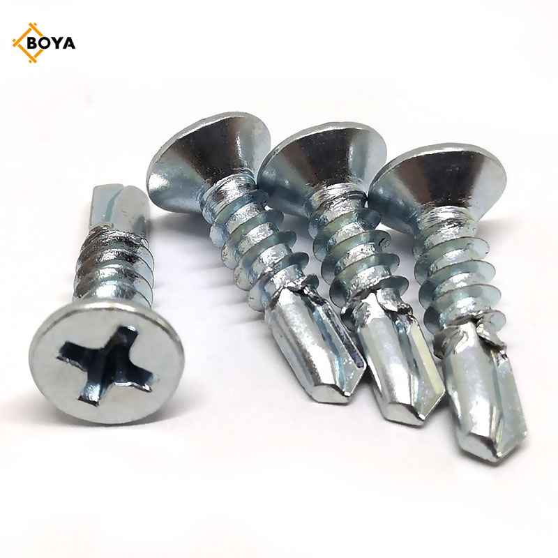 Flat Head Self Drilling Screws with Wings for Wood and Metal