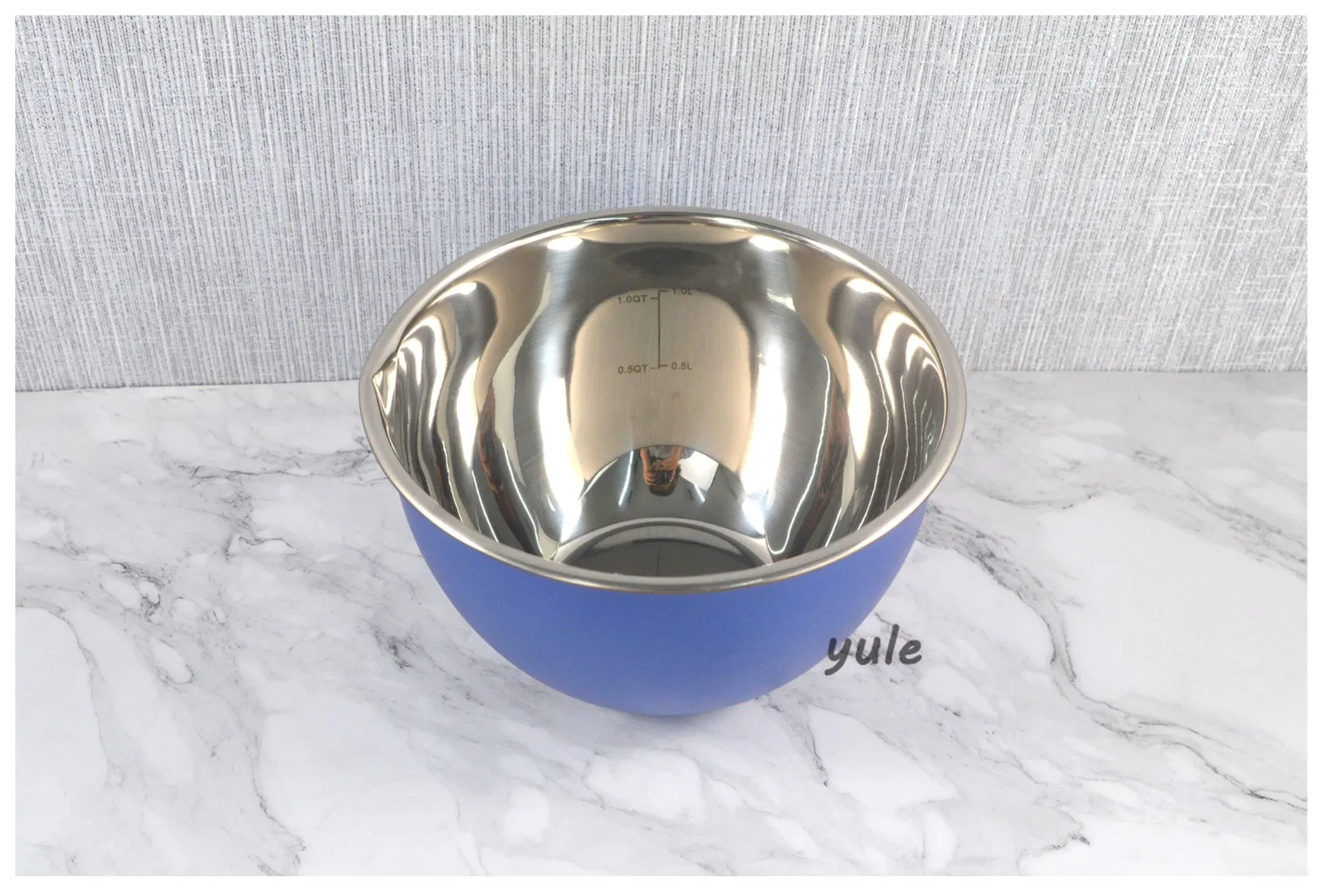 Factory Wholesale Kitchenware blue Color Salad Fruit Vegetable Bowl Food Grade Material Stainless Steel Mixing Bowl with Lid