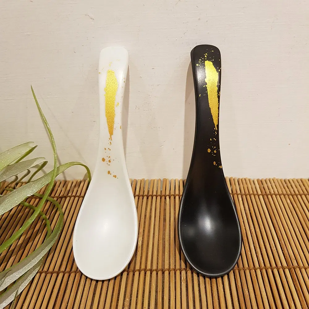 Melamine Black Matte Spoon Rice Soup Ramen Dessert Unbreakable Reusable Spoon