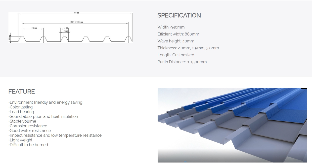 Anti Corrosion and Impact Resistance UPVC Roof Tile Factory Warehouse Roofing Sheet