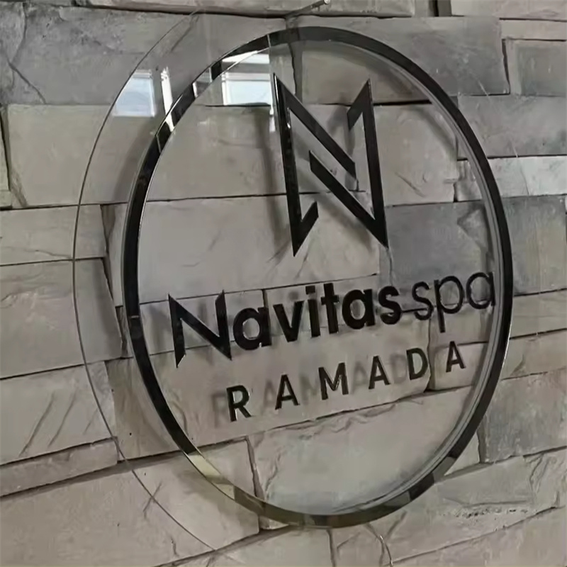 Custom Backlit Acrylic Sign Metal Backlight Brand Logo Sign Aesthetic Salon Sign