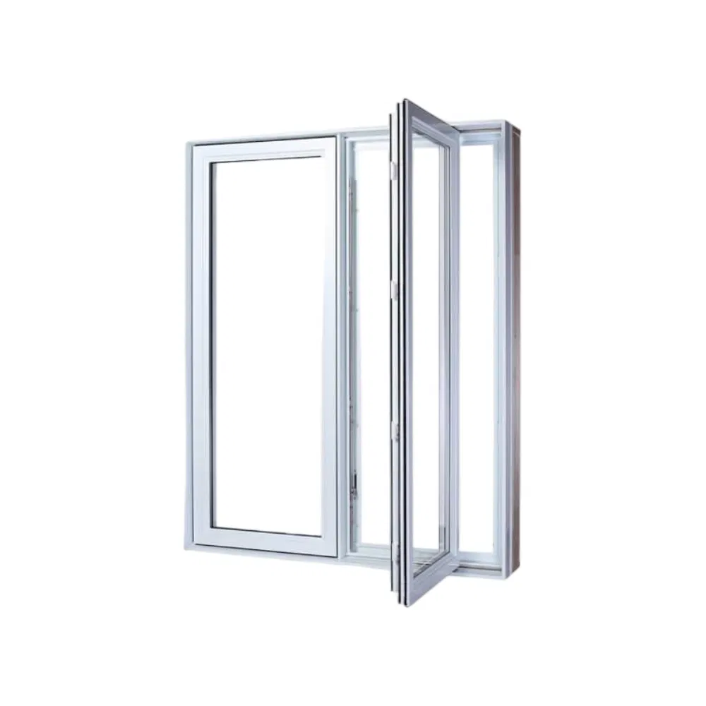 White Simple Style Plastic-Steel / UPVC Casement Windows with Hollow Transparent Tempered Glass Are Suitable for Houses.