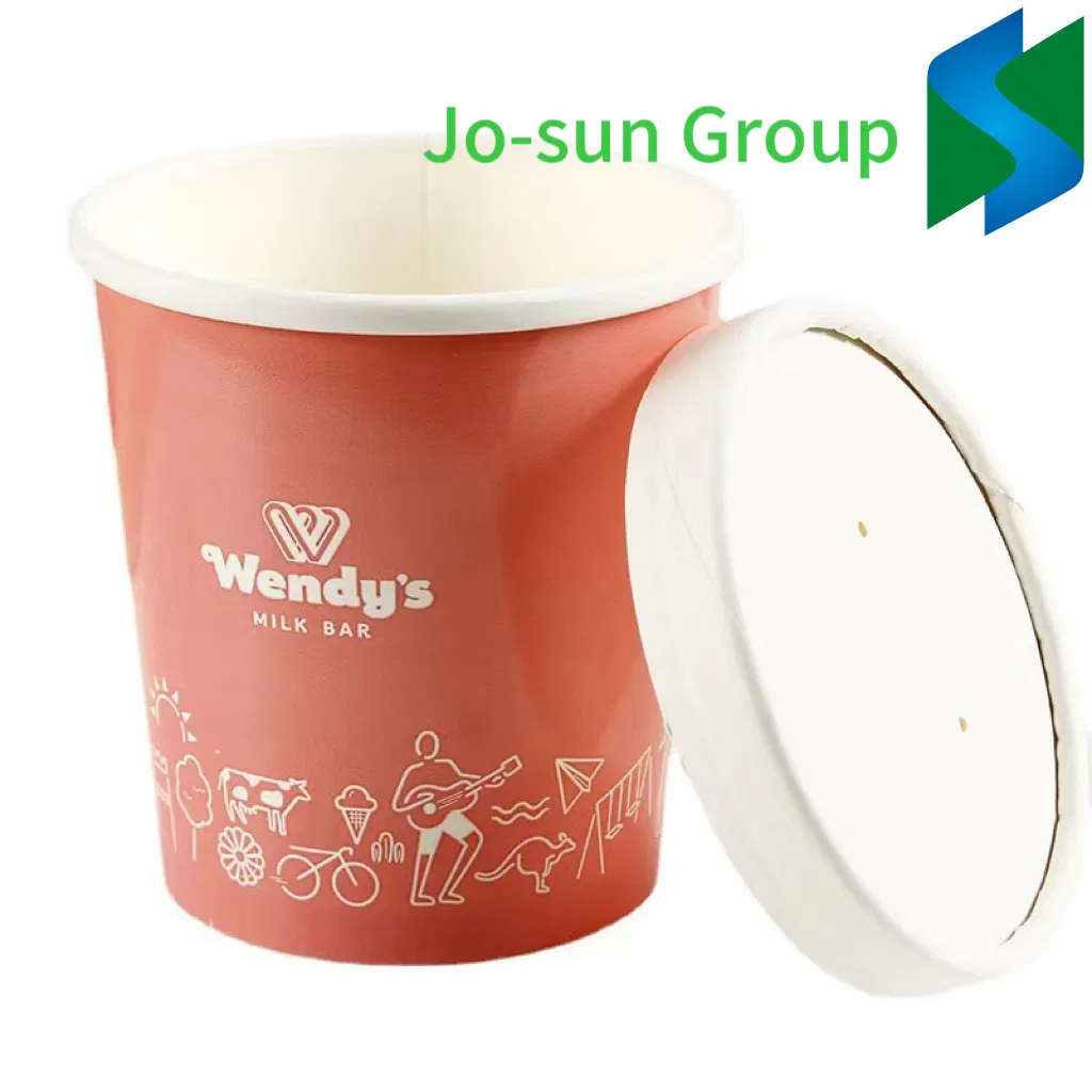Colorful Logo Design Disposable 8oz 12oz 16oz Ice Cream Bowl Ice Cream Kraft Paper Cup Bucket