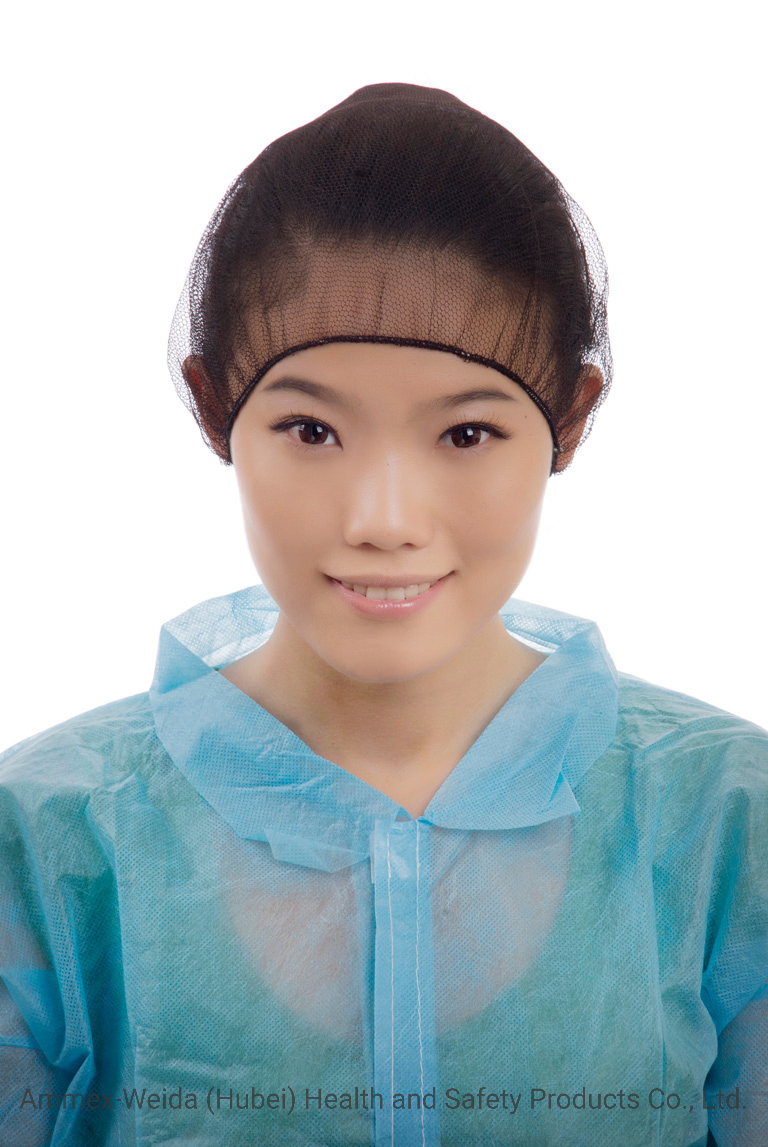 Breathable White/Black Color Wholesale Price Disposable Adult Use Nylon Hairnet