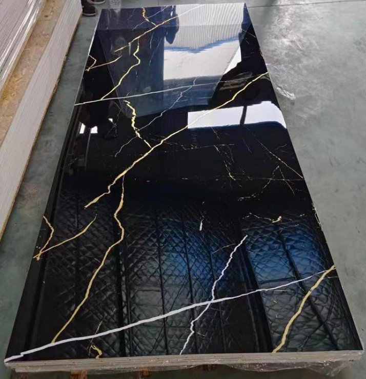 1220*2800/2900/3000mm High Glossy UV PVC Marble 3D Wall Sheet for Interior Decoration