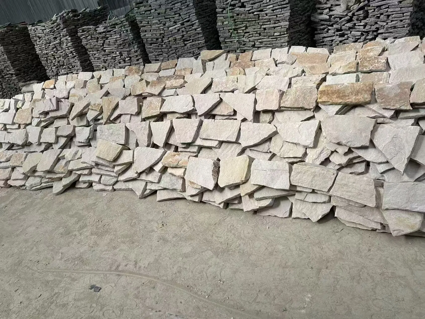 White Sandstone Flagstone Paving Cladding Wall Stone Culture Corner Stone