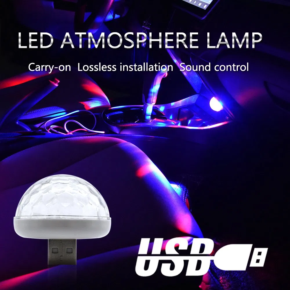 USB светодиодная диско-шар лампа для авто и дома