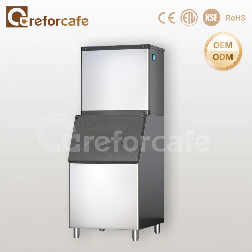1050W Water Cooling 150kg Automatic Business Commercial Crescent Cube Ice Maker Machine for Coffee Shop