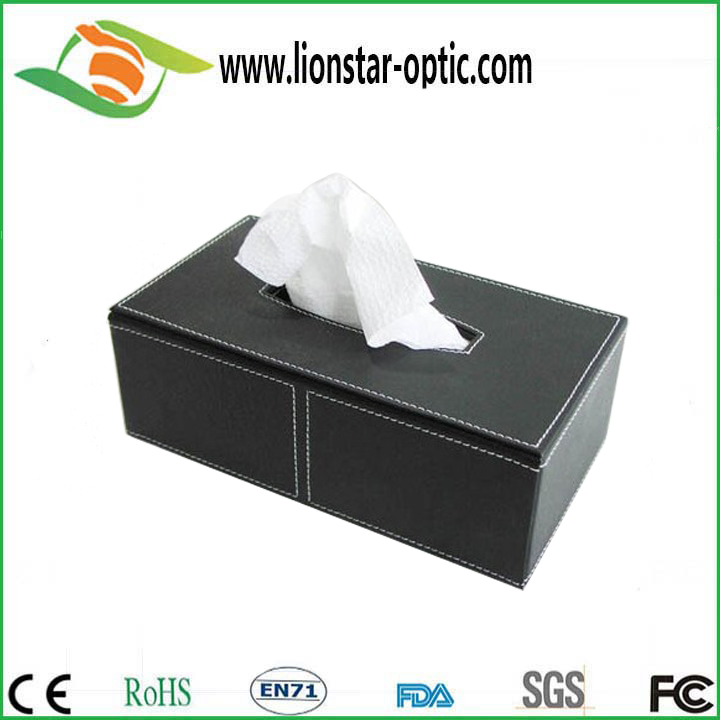 Custom Printed PU Leather Refillable Facial Holder Hotel Room Tissue Box