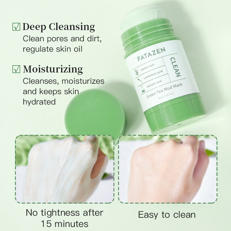 Deeply Clean Pores Dirt Facemask Green Tea Acne Rejuvenation Facial Mud Mask