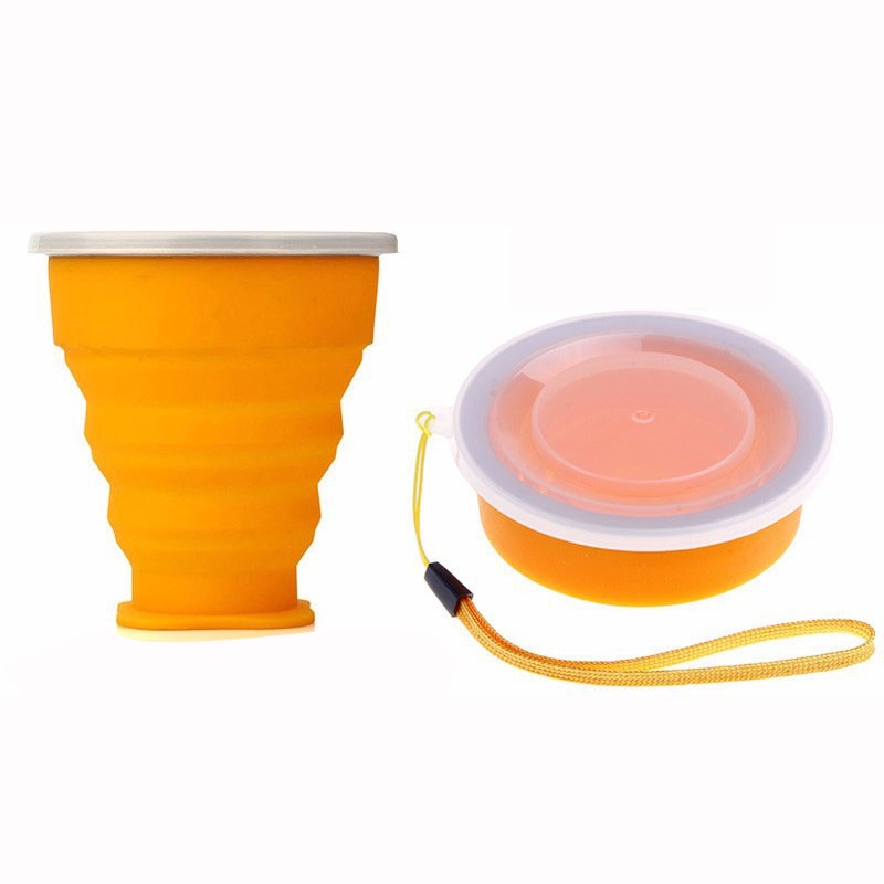 Custom Logo Travel Silicone Retractable Folding Cup Outdoor Collapsible Cups