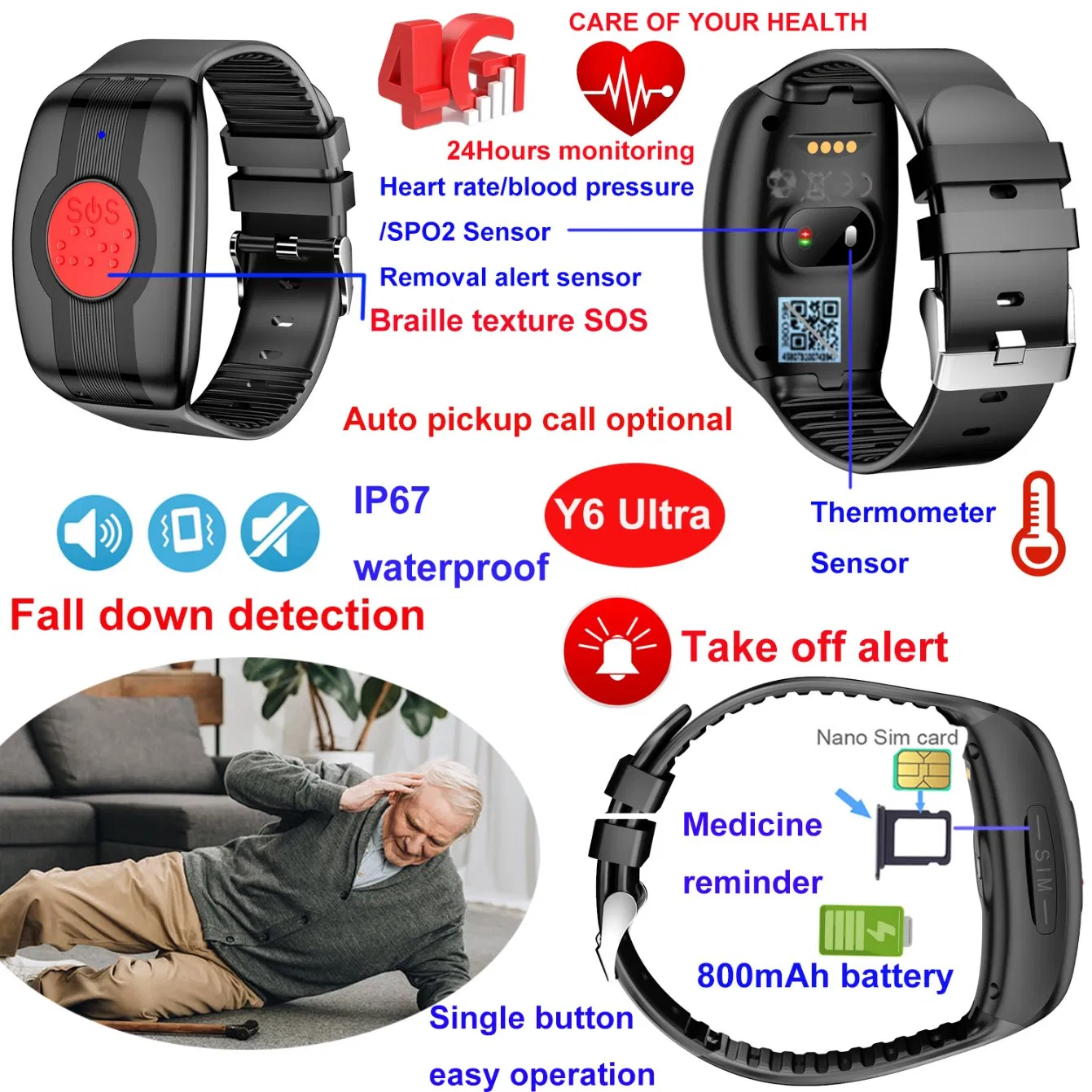 Умный браслет Y6Ultra с GPS и мониторингом здоровья