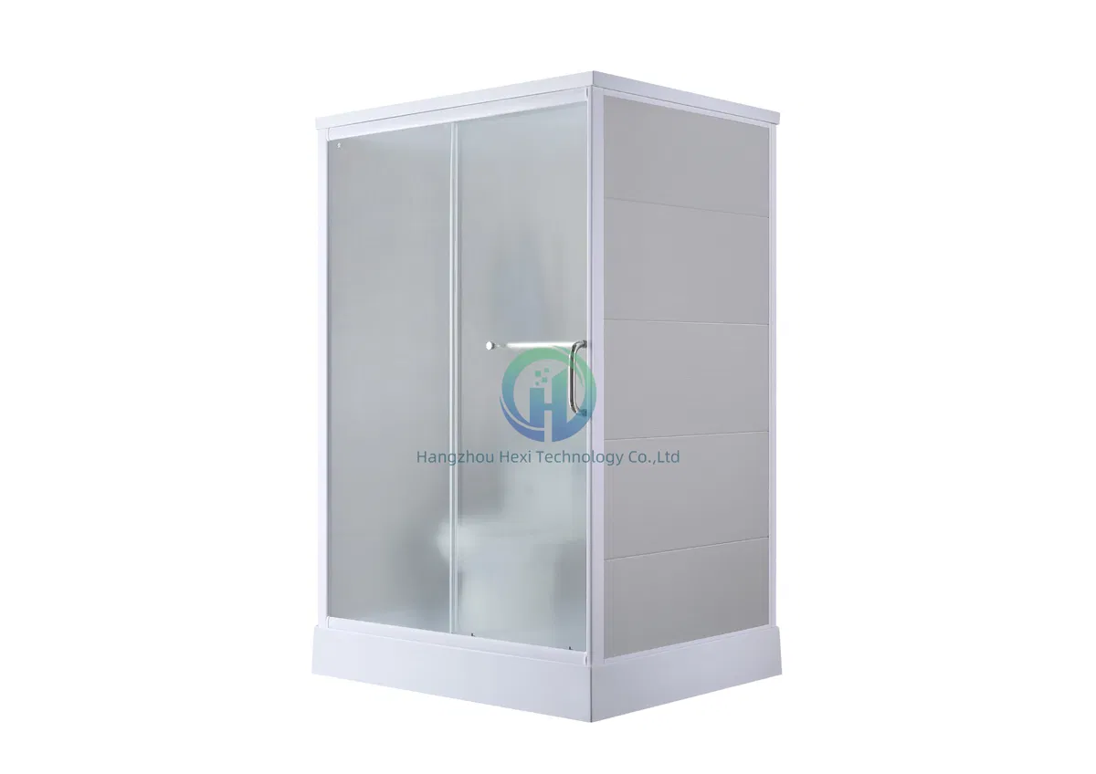 Prefab Bathroom Toilet with Luxury Portable Shower Toilet, Frosted Tempered Glass One in All Portable Bathroom Modular Pods