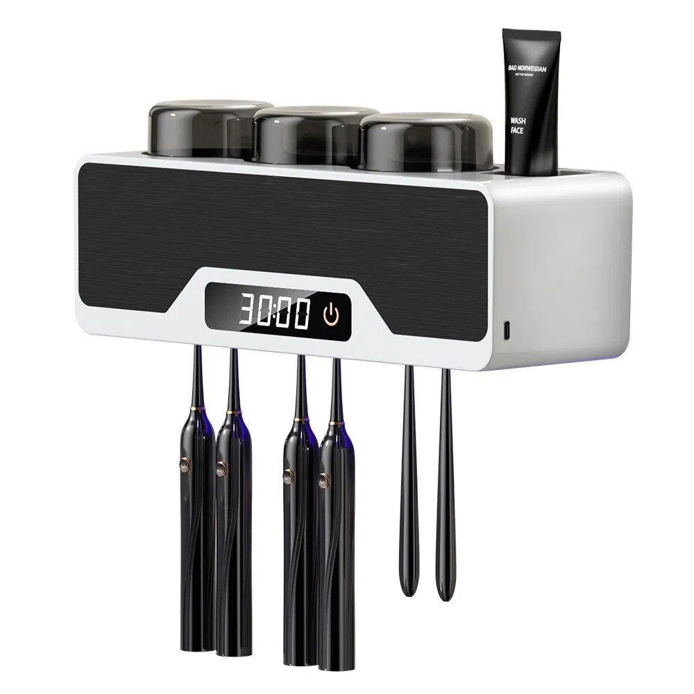 Ultraviolet Disinfection and Drying Toothbrush Holder Intelligent Punch-Free Multifunctional Sterilization Toothbrush Storage Rack