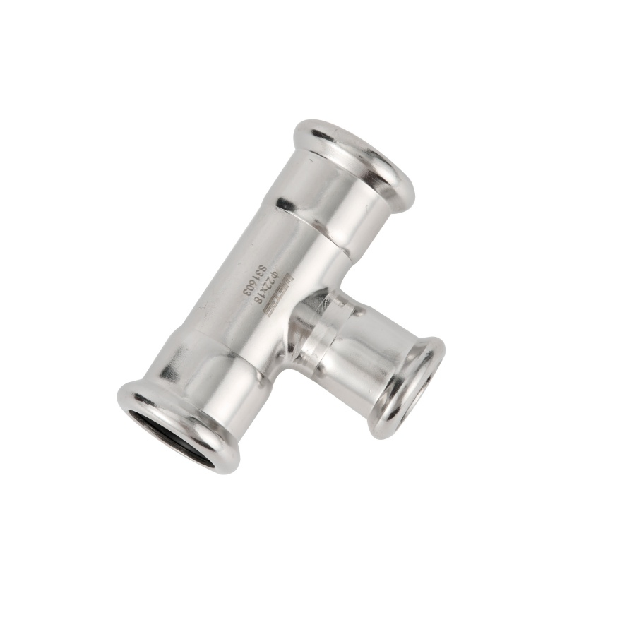 Dvgw Wras Leak-Proof Reducing Tee 304/316L for Water, Gas & Fire Protection
