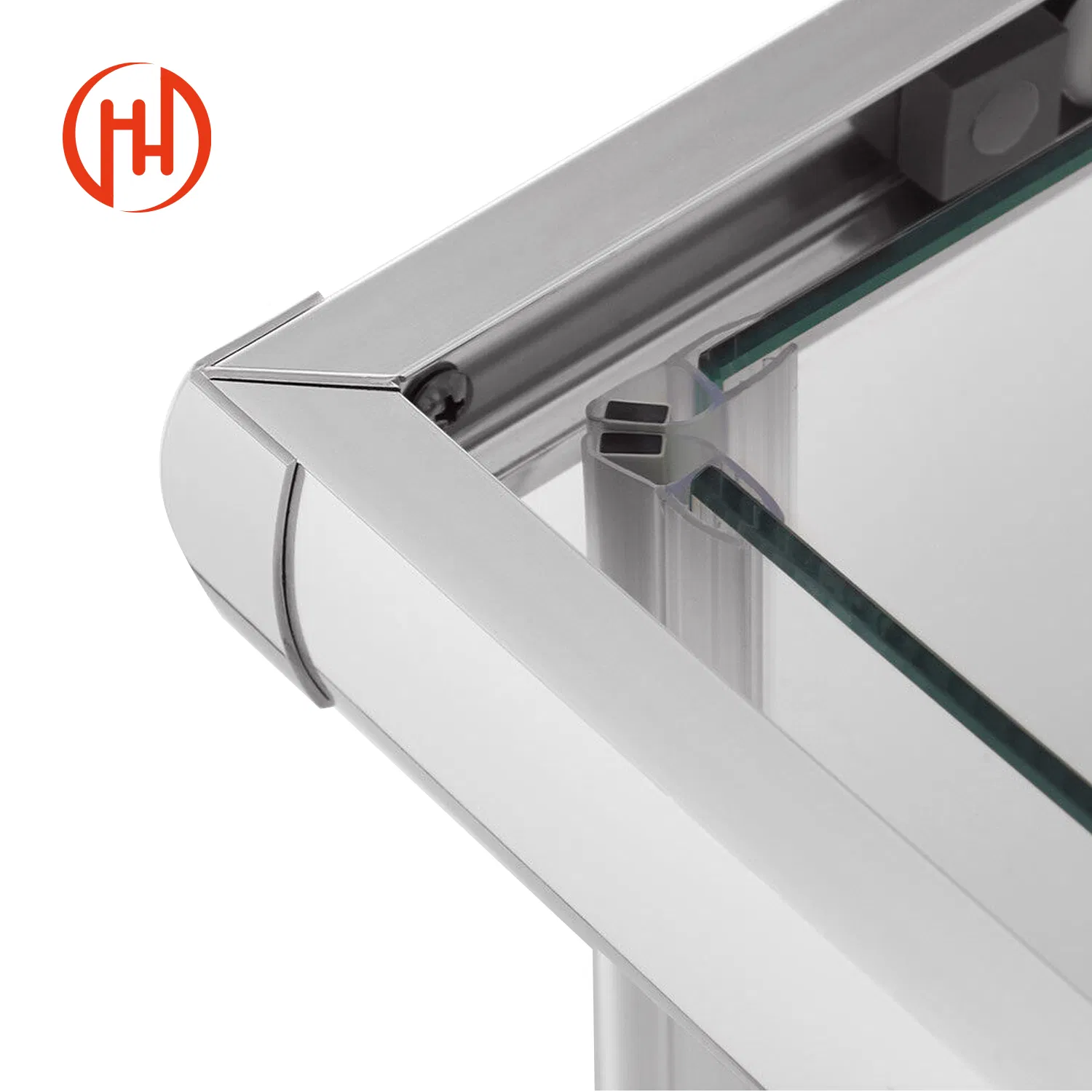 Shower Cabin Doors Aluminum Frame for Tempered Glass Bathroom Folding Door