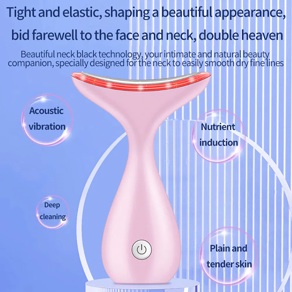 Beauty Neck Instrument Sound Wave Vibration Lift Firming Anti-Wrinkle Beauty Instrument Remove Neck Line Instrument Face and Neck Care Color Light Light Wrinkle