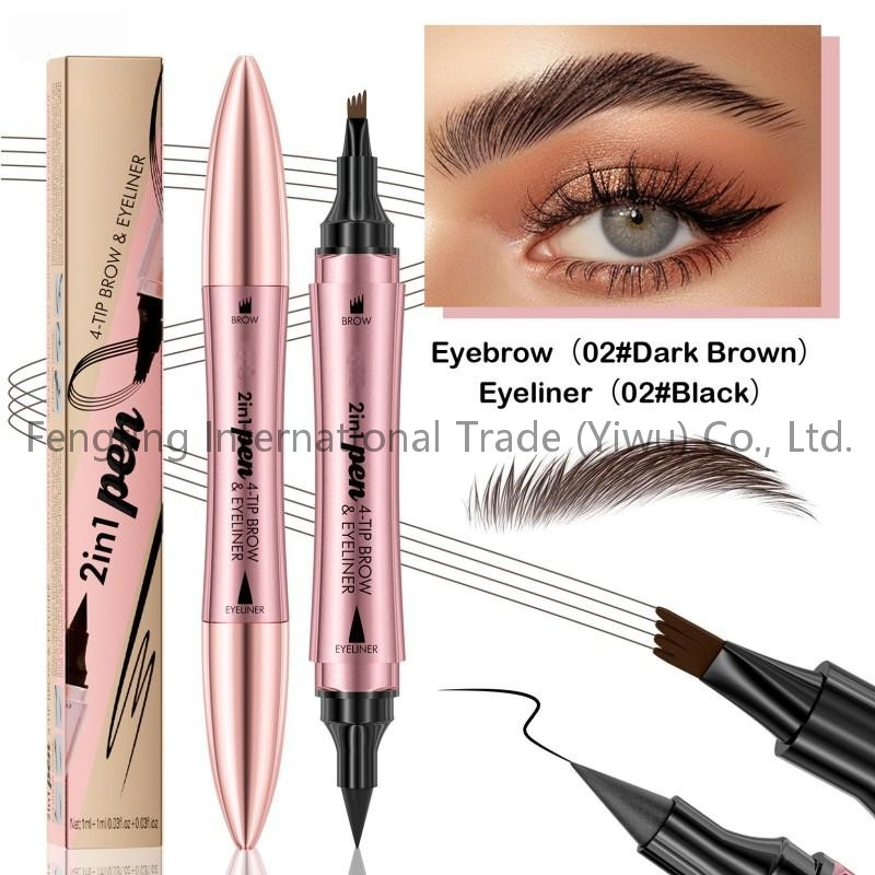 Wholesale High Quality Vegan Eyebrow Pencil Slim Double Eyebrow Pencil Private Label Eyebrow Pencil