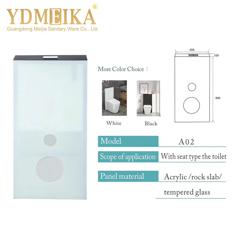 European Style Penumatric Flushing Toilet Water Tank Floor Standing Toilet Glass Cistern