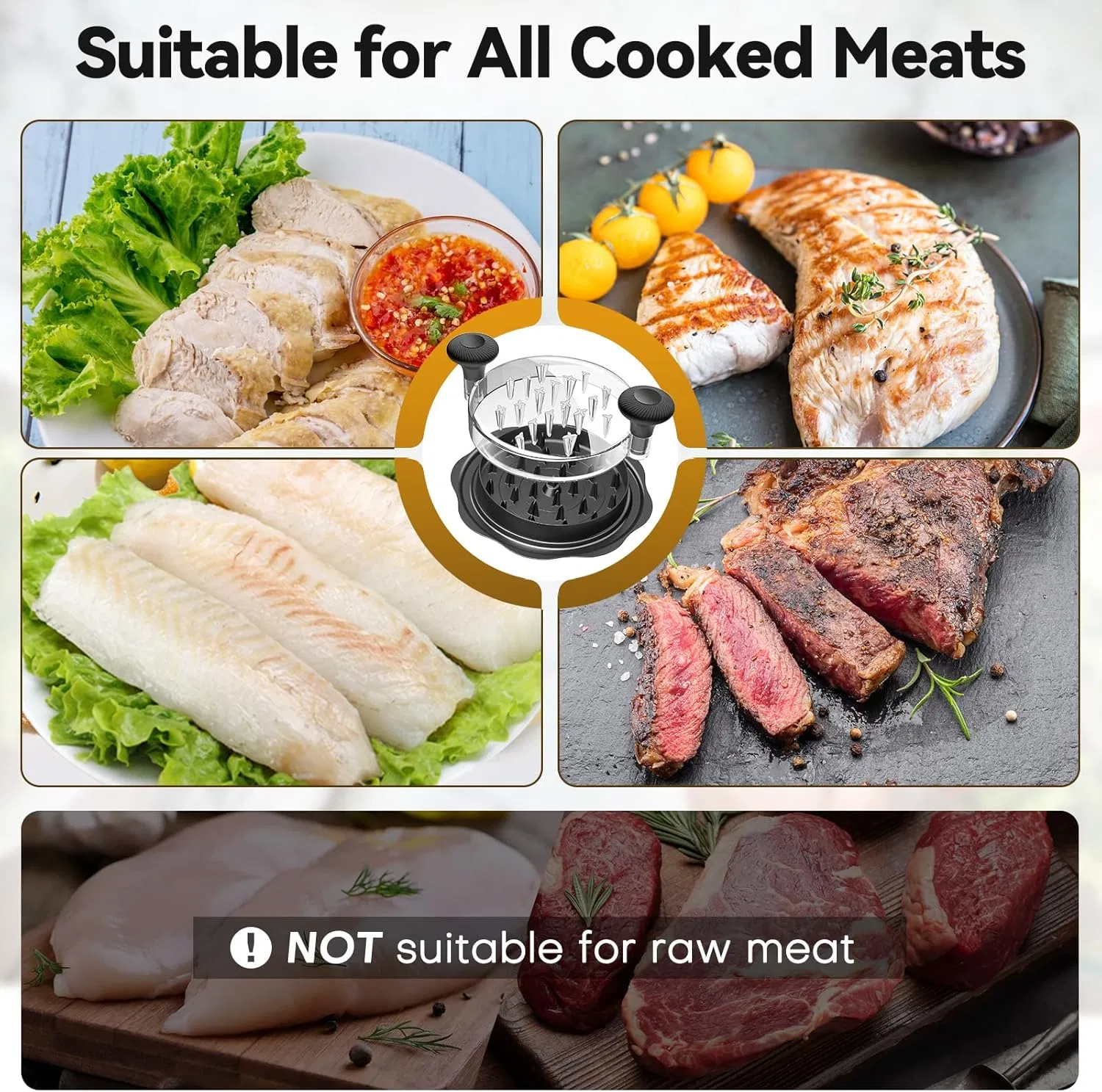 10" PRO Chicken Shredder Tool Twist Large for Kitchen