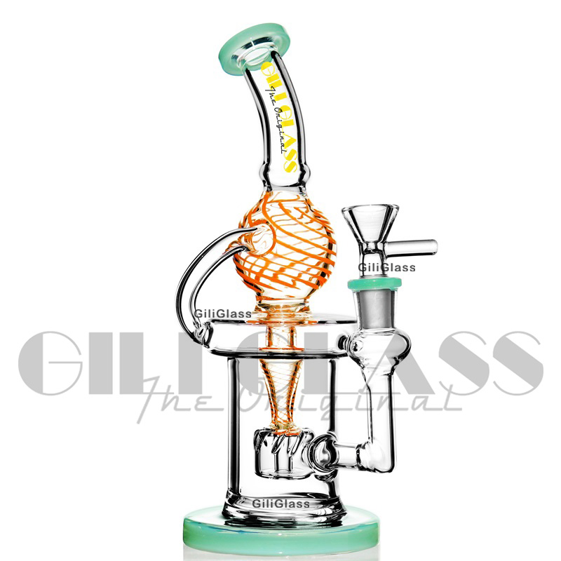Gili-347 Giliglass 9 Inches New Design American Colors Smoking Glass Water Pipe DAB Rig Glass Recycler