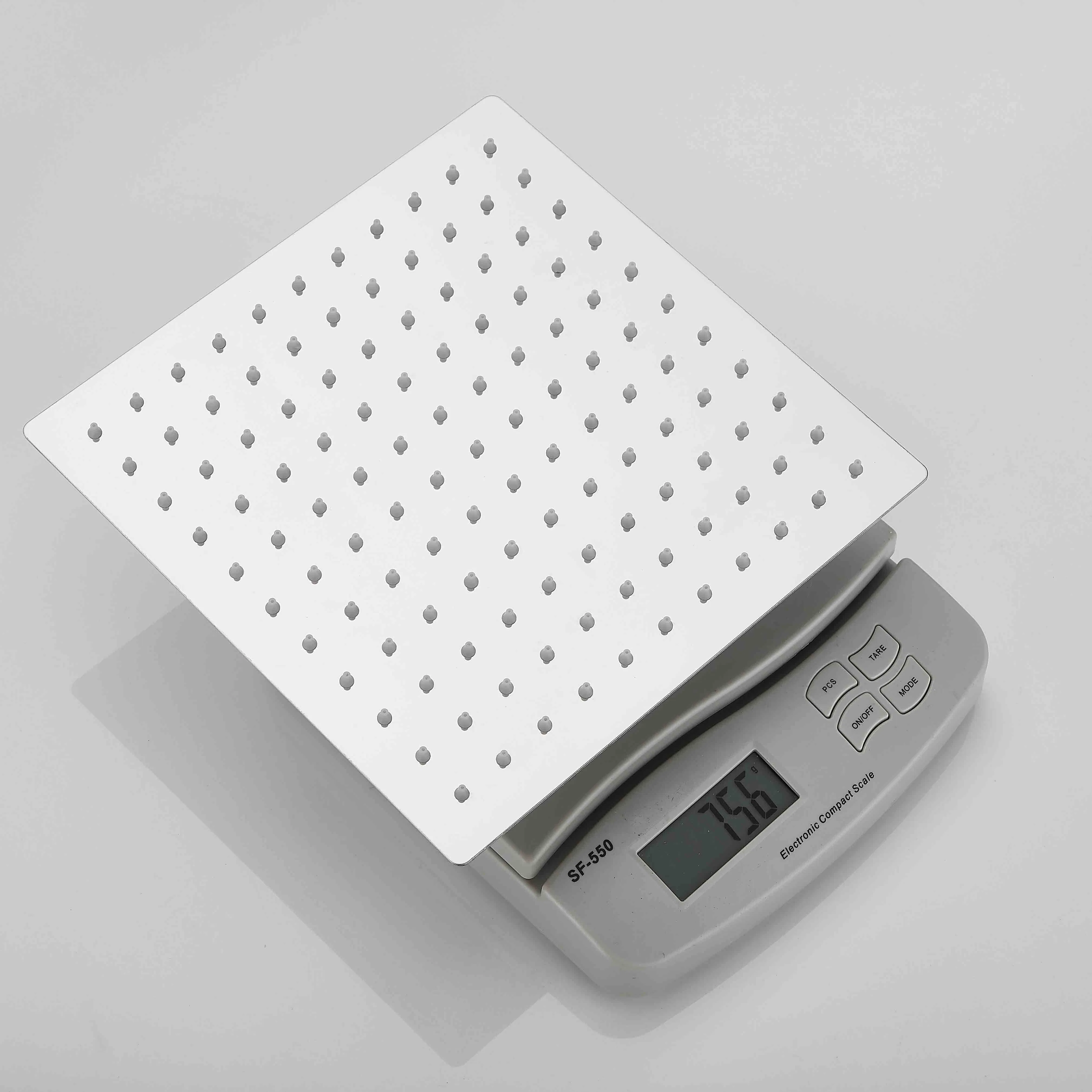 Huadiao 2021 Luxury Durable Ultra-Thin Stainless Steel Rainfall Shower Head Full Size Square Design