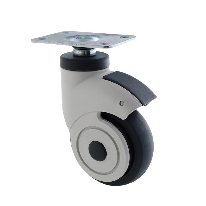 Medical Swivel Single Wheel Caster for Multi-Function Clinic Workstation Trolley and Anesthesia Cart