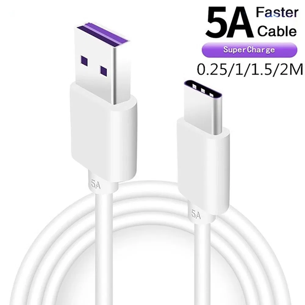 Basic Customization 0.25M 1M 2M 3M 5M 3A 5A 6A Phone Fast Charger USB A to USB Type C Mobile Phone Accessory Data Charger Cable for Samsung/Xiaomi Android Phone
