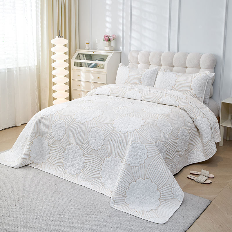 Grey Pure Cotton Quilt Air Conditioning Summer Cool Cotton Quilted Thick Blanket Comforter Set Pillowcase Bed Sheet