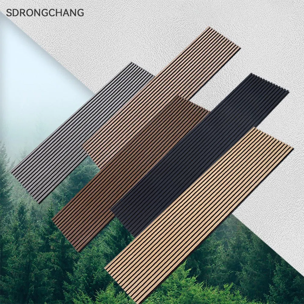 Sdrongchang Wall Covering Wood Veneer Felt Acoustic Panel CE Approved