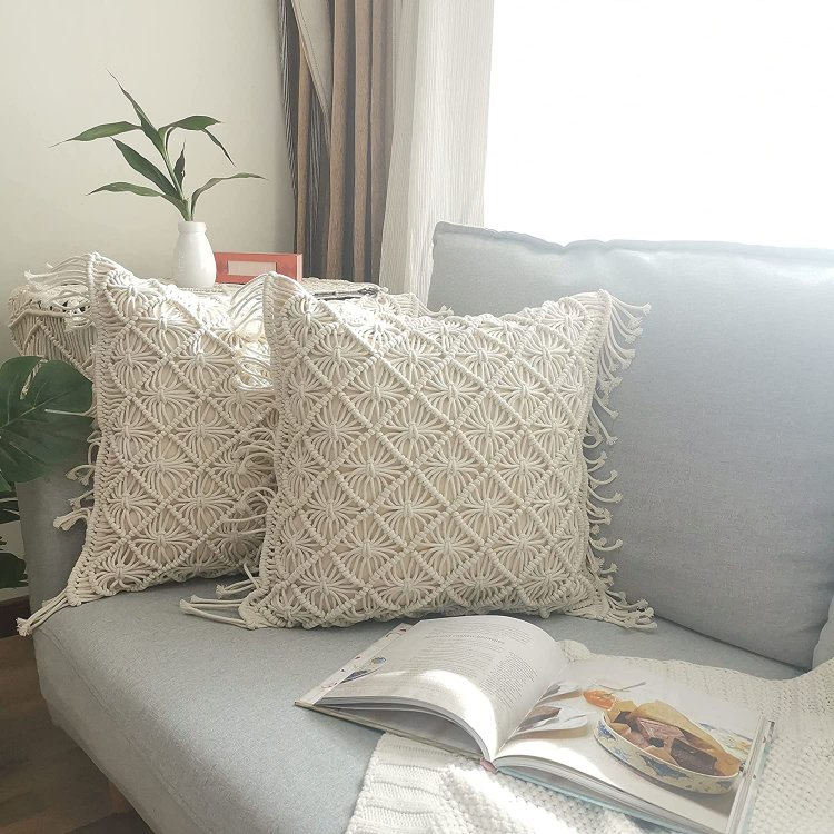 Home Decor Comfy Square Pillow Cases with Tassels