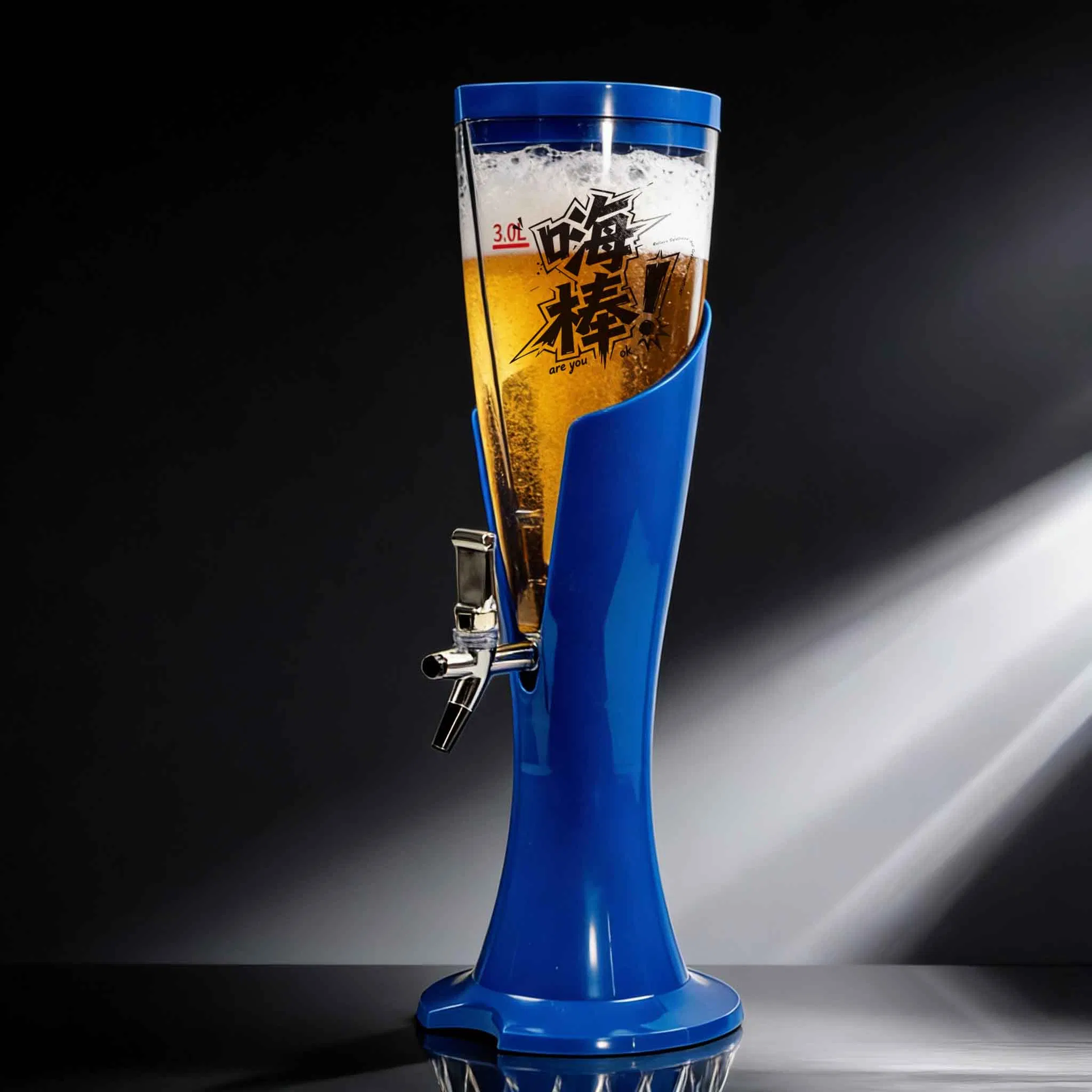 Wholesale 1L 2L 3L Beer Tower Dispenser Plastic Drink Dispenser Draft Beer Beverage Soft Drink Tower Dispenser and 1tap for Bar Clubs